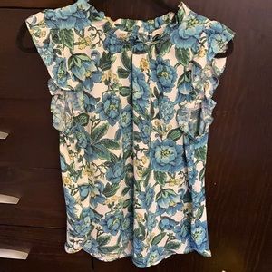Loft Floral Sleeveless Blouse size Large